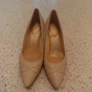 Maripe: "Evelyn" Bone Color Leather 2.5" Heel